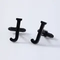 Black Letter J Cufflinks for Men French Shirt Sleeve Studs Geometric Design Variant - Letter J Style (B1210-J) / Black