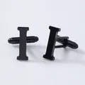 Black letter I shape French metal cufflinks for men shirt business wedding accessories style. - Letter I Style (B1210-I) / Black