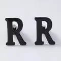 Classic black letter R men's French shirt cufflinks, stylish metal initial cuff links accessories. - Letter R Style (B1210-R) / Black