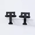 Black Letter T Cufflinks for Men Stylish French Shirt Cuff Links Business Dress Jewelry - Letter T Style (B1210-T) / Black