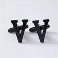 Black letter V shape mens metal french cufflinks business shirt dress button accessories - Letter V Style (B1210-V) / Black