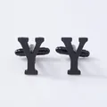 Black letter Y shaped French cufflinks for men shirts business wedding fashion accessories detail - Letter Y Style (B1210-Y) / Black