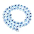 Perline di vetro millefiori blu perline sciolte rotonde piatte per gioielli collana braccialetto. - 8mm (Foro da 1mm) / Fiore Rosso Blu Chiaro