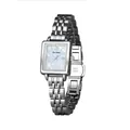 Élégante montre femme BS FA1931 en acier inoxydable argenté avec cadran carré - Blanc Argenté