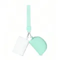Mint Green and White Multi-Pouch Wristlet Bag Set with Detachable Small Coin Purses - Green/White