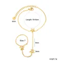 Spécifications détaillées du bracelet doigt étoile de mer en acier inoxydable doré 18K. - Style Étoile de Mer (BL20210AG)