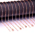 Detailed close-up view of rose gold stainless steel beaded cross chain necklaces with clasps - Chain Only (NC2022) / 45cm / Rose Gold