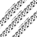 Gedetailleerde weergave van 7mm roestvrijstalen schakelketting met diverse maten - Zeskantige Eenvoudige Ketting (NC7025) / Lengte 50cm / Staalkleur