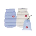 Reversible winter dog padded vest in lavender and beige with matching storage bag - S / Tops / Blue