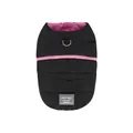 Quilted black dog winter vest featuring pink lining and sturdy metal leash D-ring attachment - S / Tops / Black Pink