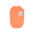 Minimalist vibrant orange dog thermal base layer shirt with cute pet society patch design - Orange