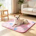 Comfortabele roze koelmat van zijde voor huisdieren met pootafdrukken voor honden - Roze Poot / Maat XS (40×30 cm)