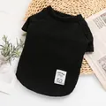 Cozy and warm black knitted pet sweater for dogs and cats featuring a cute bear patch - XS / Black