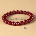 Authentisches Armband aus rotem Zinnober mit 8mm Perlen und 52mm Durchmesser - Original Erz Kristallsand / 8mm