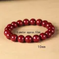 Natürliches rotes Zinnober-Kristall-Perlenarmband mit 10mm Perlen und 52mm Durchmesser - Original Erz Kristallsand / 10mm