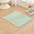 Soft light green quilted pet sleeping mat for cats and dogs in a cozy home setting. - XS (40x30cm) / Green