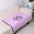 Soft purple coral fleece pet pee pad with cute paw print design for sofa protection - Purple