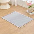 Durable grey quilted pet sleeping mat for dogs and cats on a natural wooden floor - XS (40x30cm) / Gray