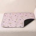 Empapador lavable y reutilizable para mascotas con dibujos de arcoíris en rosa - S (50x35CM) / Arcoíris Nube