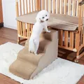 Scaletta per animali domestici a 3 gradini beige antiscivolo per cani e gatti - 2 Livelli S (53x38x23cm) / Beige