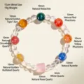 Pulsera de cuentas de cristal natural con diversas piedras preciosas de 10mm - 15cm Circunferencia (10mm Cuentas) / Pulsera de Cristal Multicolor Estilo B