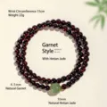 Elegant double-strand natural garnet bead bracelet with 10mm Hetian jade accent - 4.5mm Garnet Hetian Jade Bracelet