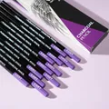 Close-up of S.SOFT professional charcoal pencils with purple caps and matching storage box. - Super Soft Charcoal (12 Per Box)