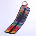 Estuche enrollable de lona morada de 72 ranuras con lápices de colores pro - 72 Colores / Perforated Wrap Style