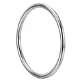 Minimalist polished silver titanium steel open bangle bracelet with sleek circular design - 48mm / Minimalist Plain Bangle (SZ0043) / Silver