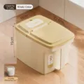 Khaki airtight rice storage container with handle and 2.5kg capacity plus measuring cup - 2.5kg Capacity (With Measuring Cup) / Khaki
