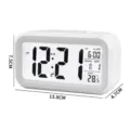 Modern white smart digital alarm clock with temperature and date display, battery version - Battery Model (Without Battery)