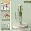 Caja de almacenamiento magnética verde para agujas de coser con kit de 20 agujas variadas - Green Case with Needles and Tools / 20 Pieces/Pack / Verde