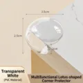 Transparent soft PVC table corner protector for baby safety - 4 Pack lotus shape - Lotus Shape / Set of 4 / Clear