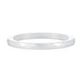 Minimalist white ceramic ring featuring a geometric faceted diamond-cut pattern for stacking - Size 6 / Rhombus Faceted Style (JZ0136) / 2mm Width / White