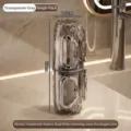 Portable travel toothbrush storage case and mouthwash cup in elegant transparent grey finish - 1 Piece / Transparent Gray