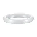 Elegant white ceramic ring with a faceted rhombus texture pattern on a white background. - Size 6 / Rhombus Faceted Style (JZ0136) / 3mm Width / White