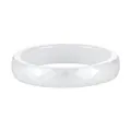 Minimalist white ceramic stackable ring with elegant faceted diamond-cut finish. - Size 6 / Rhombus Faceted Style (JZ0136) / 4mm Width / White