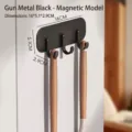 Gunmetal black magnetic refrigerator hook rack with 3 hooks for kitchen organization - Magnetic Model / Gunmetal