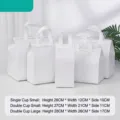 White insulated non-woven carry bag for hot and cold beverages like milk tea and coffee - Single Cup Small / 12x28x10cm