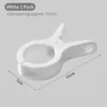 Large white plastic quilt clip with anti-slip grip for laundry, size 11x7cm. - 1 Piece / White