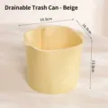 Moderner beige abtropfbarer Tischmülleimer mit 16,5x16,5x13,5cm Größenmarkierungen - Beige