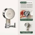Cream white vacuum suction cup double hook for bathroom and kitchen wall storage - Double Hook / Cream White