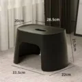 Sgabello in plastica spessa minimalista in nero stellato per casa e bagno - 1 Pezzo (Ispessito 6mm-Altezza 21.5cm) / Nero Classico