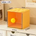 Yellow single drawer desktop storage box with transparent front and round handle - 1 Piece / Yellow