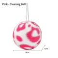 Pink and white round bathroom cleaning ball with 8cm x 7cm dimensions for sink scrub - 1 Piece / Pink