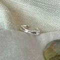 Close-up of a 925 sterling silver open ring with unique irregular lava texture - Lava Fold Texture Style (JZ0826) / Adjustable Open / Silver