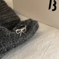 Elegant 925 sterling silver bow open ring for women with a minimalist chic design - Minimalist Bowknot Style (JZ0568) / Adjustable Open / Silver