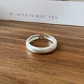 Elegant 925 sterling silver open ring with frosted matte finish for women and men - Matte Minimalist Band Style (JZ0222) / Adjustable Open / Matte Silver