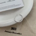 Elegant 925 sterling silver twisted rope ring featuring an adjustable open design in silver - Twisted Braid Plain Band Style (JZ0525) / Adjustable Open / Silver