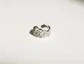 Elegant 925 sterling silver daisy flower open ring featuring gold-toned flower centers - Daisy Flower Relief Style (JZ1222) / Adjustable Open / Silver